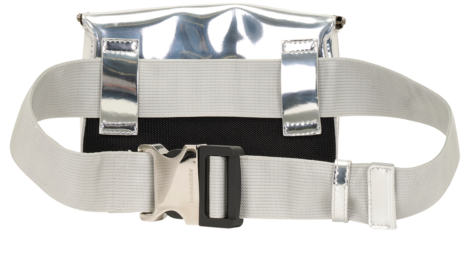 Burberry Belt Bag, &pound;295, Handbags, Silver, Patent Leather, Back view